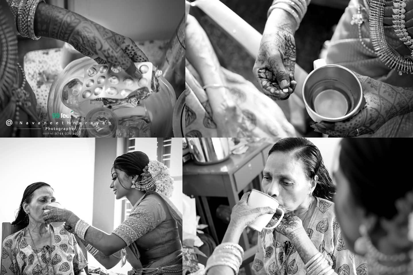Black-and-white wedding detail