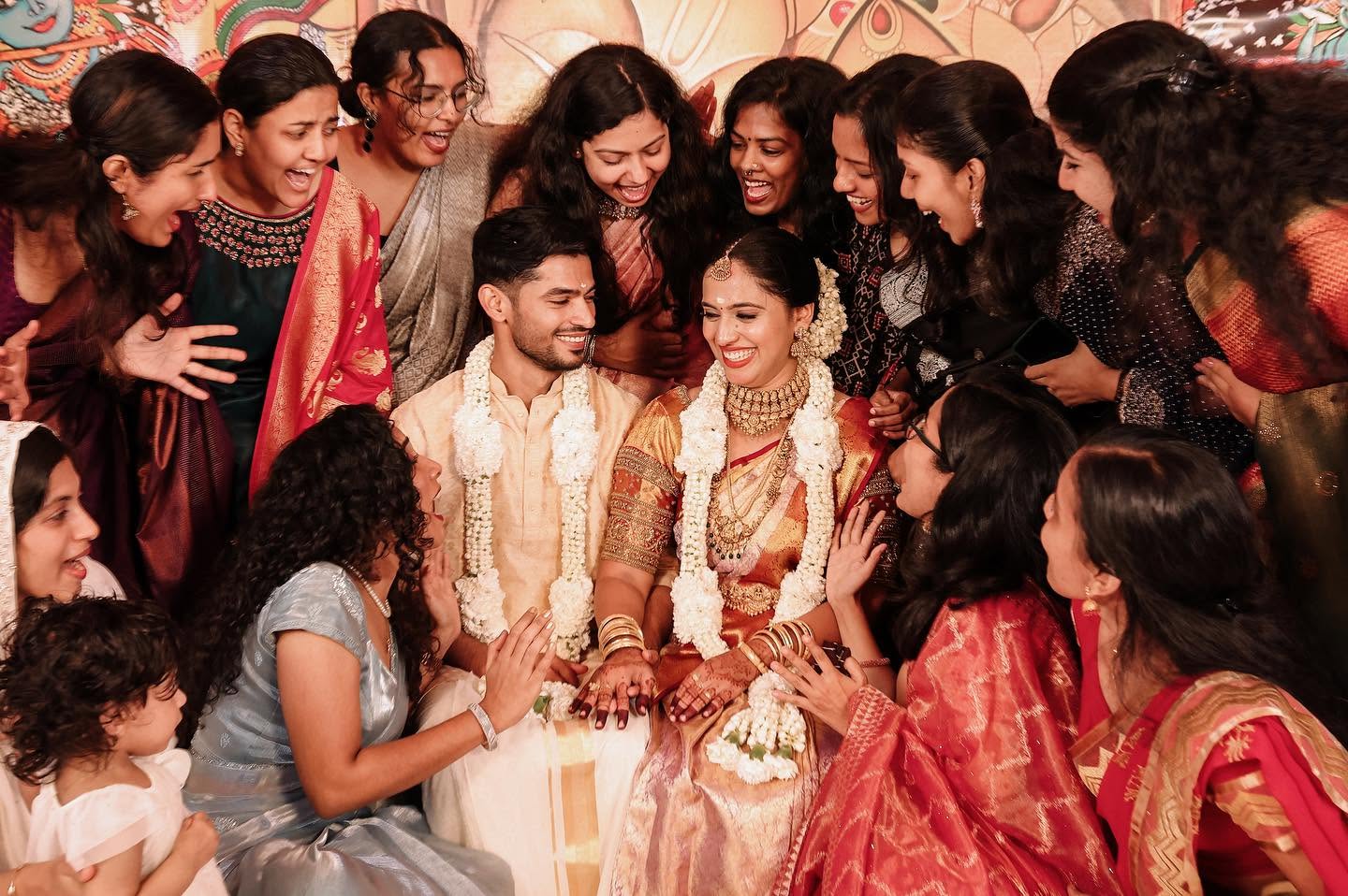 Wedding celebration with family and friends